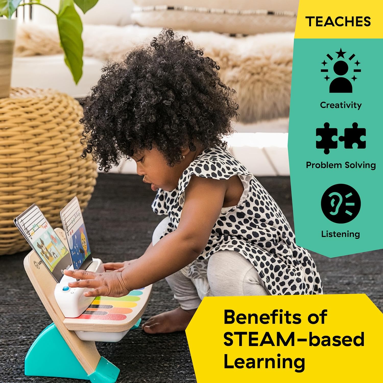 Baby Einstein and Hape Magic Touch Wooden Toy Piano, Montessori Musical Learning Toy for Babies and Toddlers 6mo